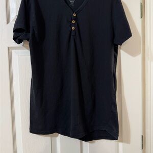 Cotton On Black V-Neck Henley